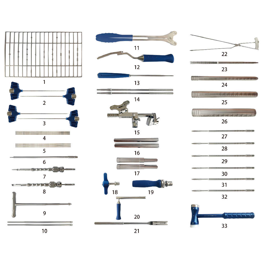 Instrumenten set für internes Wirbelsäulen fixierung system (IX)